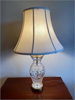 Waterford  table lamp,  brass mountings, 12”tall