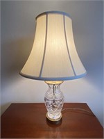 Waterford lamp, brass trim, 9 inch vase, 24 inch