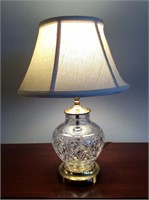 Waterford lamp, brass base and trim, 6 inch