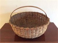 Oak splint basket with handle 14 inch diameter