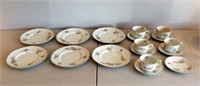 Meakin England – plates and cups, discolored.