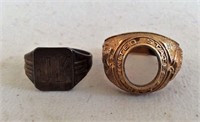 U.S. Navy 10k gold ring (missing stone), sterling