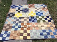 Tied quilt, patchwork, 7 ft. Square.