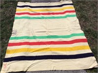 Hudson Bay blanket, four color stripes, 6’ x 7’ 7