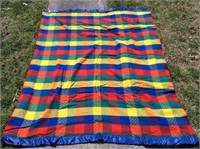 Pierce multicolor blanket, red, yellow, blue,
