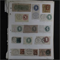 US Stamps Cut Squares 1850s-1970s group on pages