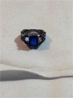Size 7 1/2 blue stone ring
