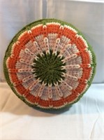 Hand crocheted pillow