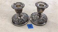 PAIR OF STIEFF STERLING CANDLESTICK HOLDERS