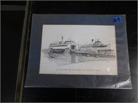 PRINT OF TWO STEAM SHIP FERRIES