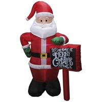 6' Inflatable Lighted Santa with Chalkboard