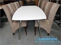 Spisebord, hvid, indoor/outdoor, stål stel