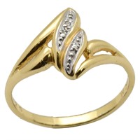 Pretty Diamond Accent Ring 10kt Gold-plate On .925