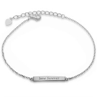 Engraved 'love Forever' Bar Bracelet