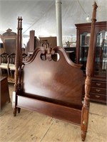 AMERICAN DREW CHERRY QUEEN CARVED TALL POSTER BED