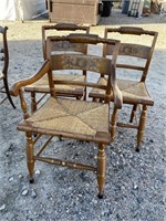 SET OF 3 DECORATED HITCHCOCK CHAIRS
