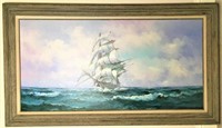 W. Sopia Signed Sailing Ship Painting