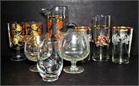 Mid Century Bar Glassware & Pouring Snifters