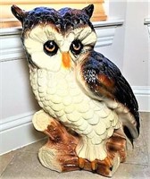 Large Painted Ceramic Owl