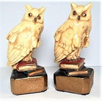 Painted Ceramic Owl Bookends