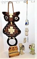 Owl Planters, Macrame and Chime