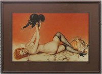 Pinup Girl On Tiger Rug Giclee By Alberto Vargas