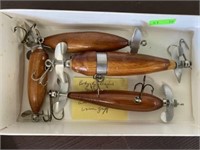 4 Wooden Fishing Lures