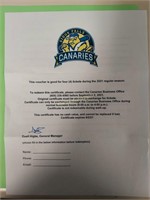 4 tickets to Sioux Falls Canaries game