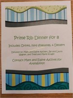 Prime Rib dinner for 8 with extras