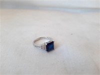 Size 7 S925 ring with cute blue stone. Cubic