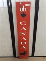 48" X 9 1/4" Oh Canada Painted Wood Board Sign