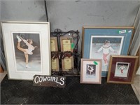 4 John Newby Figures Prints And Cowgirl Decor