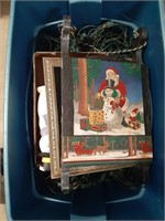 Box Of Christmas Decorations And Lights