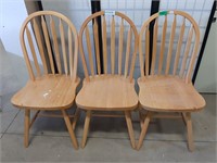 Trio Of Wooden Chairs