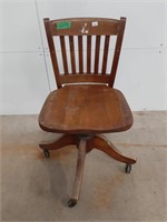 Wooden Rolling Swivel Chair