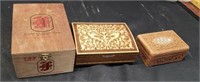 Lot of 3 small wood boxes