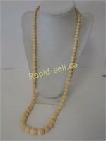 Vintage Carved Ivory Bead Necklace