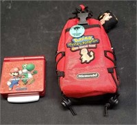 Nintendo Game Boy Advanced SP with a carrying case
