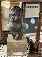 Ken Treister male bust on marble stand 10/200