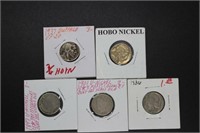 Nickel Collection - two V nickels, 2 Buffalo Nicke