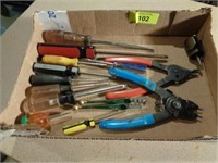 Assorted screwdrivers, snap ring