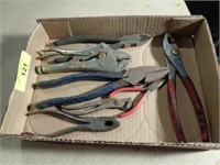Vise grips, assorted pliers