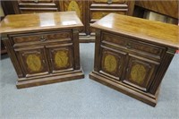 Pair Of Nightstands w/ Country Floral Design