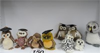 Plush Owls 4-TY 2-Boyds Bears 1-Webkinz w/ code
