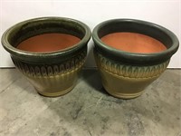 Pair Large Ceramic Flower Pots