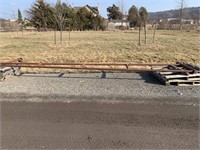 2 GATEWAY BARRIERS WITH WHEELS & MOUNTING POSTS