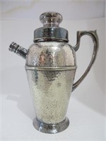 A Silver Plated Cocktail Shaker, Ice Bucket, Tongs