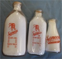3 Seneca Syracuse Dairy Bottles