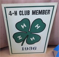 1936 4 H Club Sign