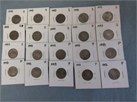 20 Jefferson War Nickels